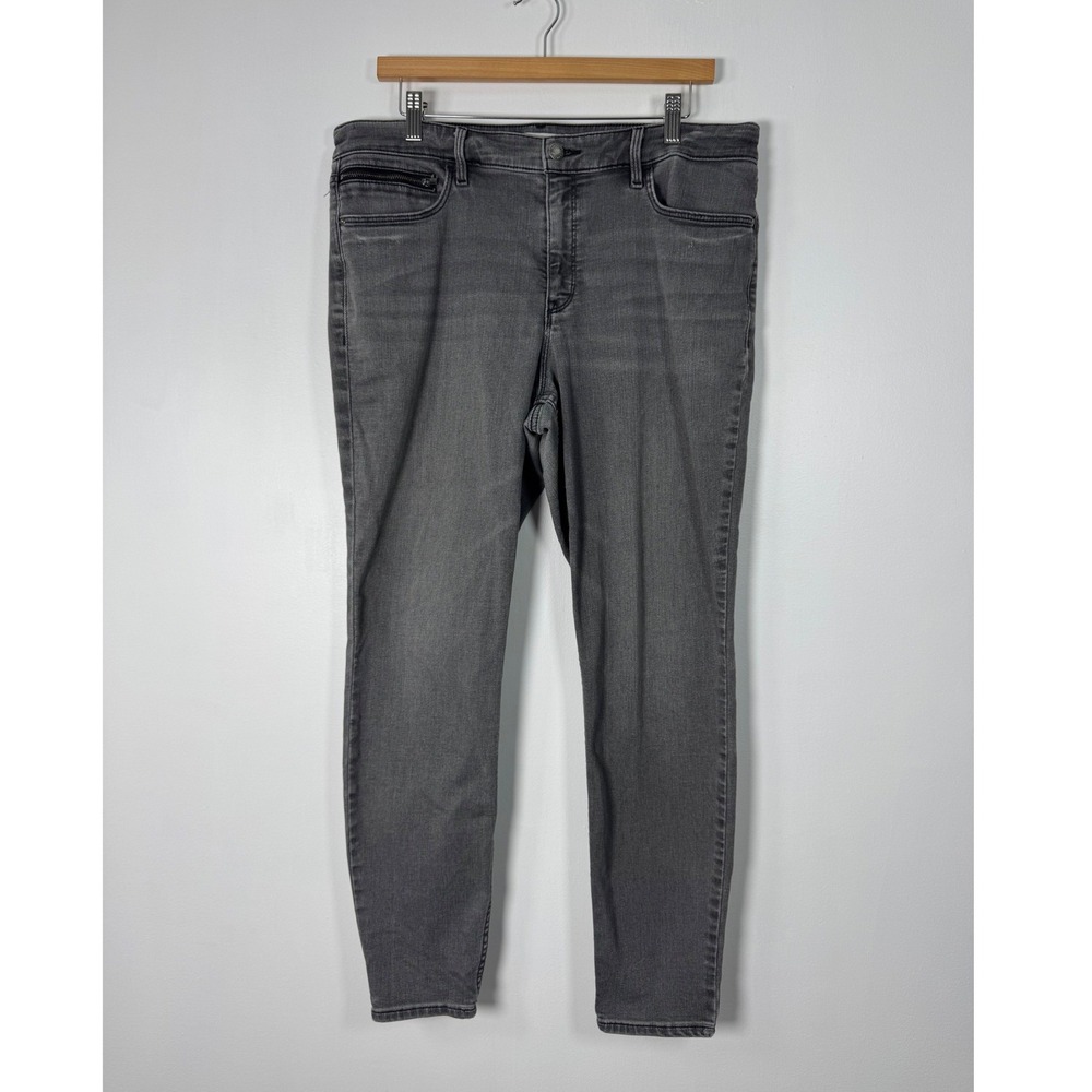 Athleisure Athleta Womens 16 Sculptek Skinny Jeans Grey Faded Stretch Denim